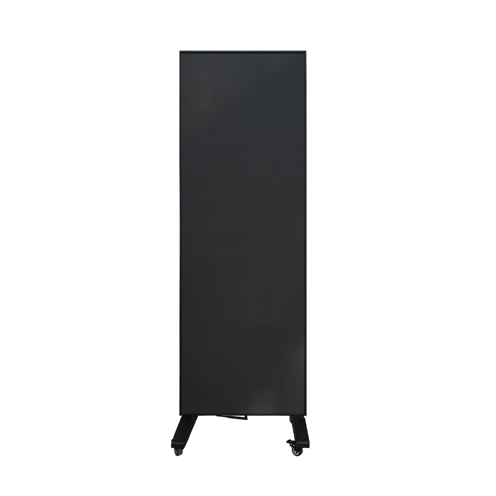 Indoor LED poster 640×1920, aluminium profile cabinet, straight-on view, on casters
